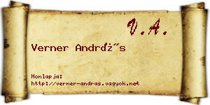 Verner András névjegykártya